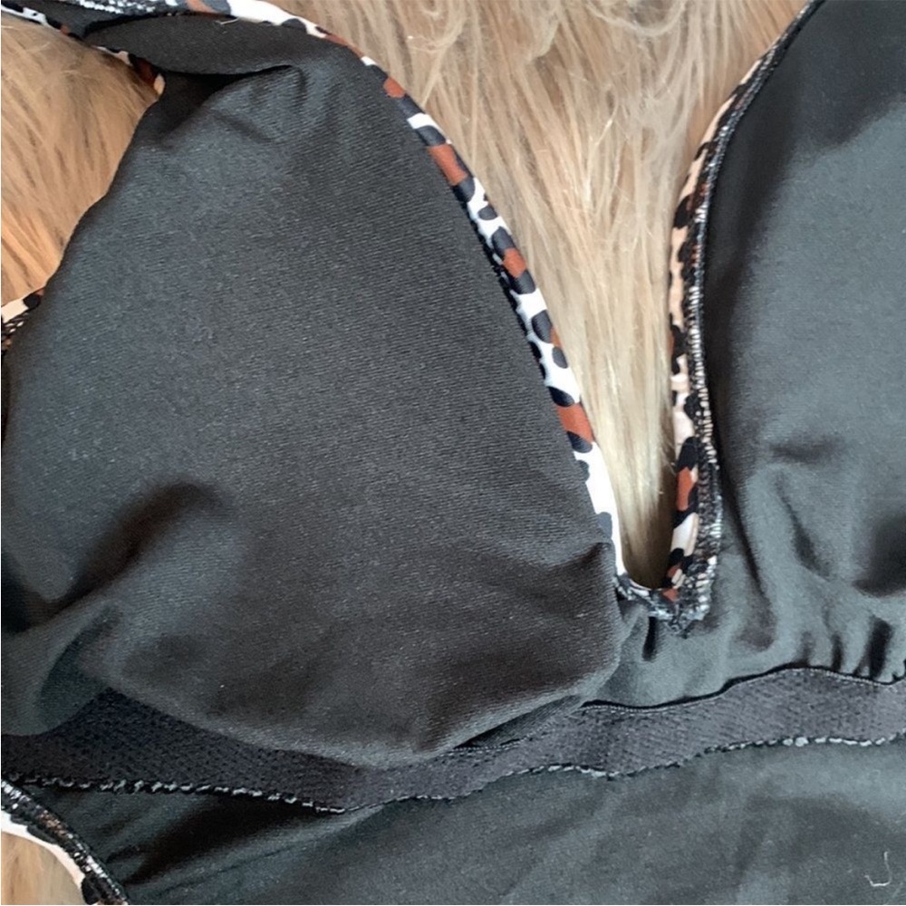 Shade & Shore Cutout One Piece/Bikini Black and Brown sz L NWT - Picture 6 of 9